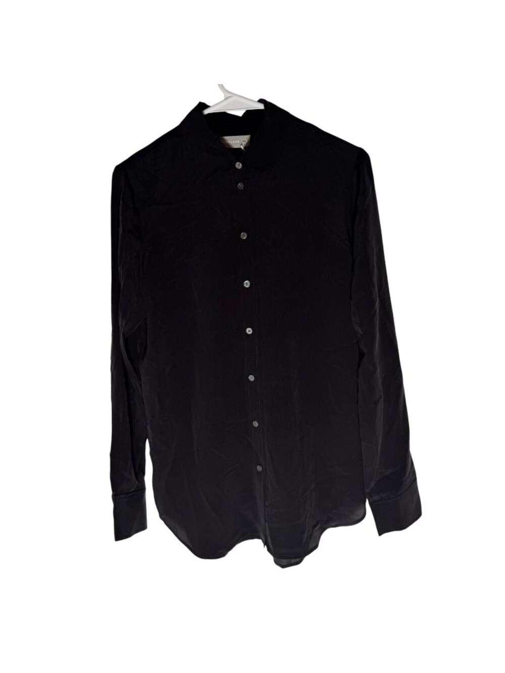 Everlane The Must-Have Shirt in Washable Silk Black Size 2 NWT